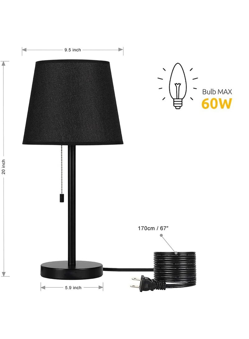 شو وو مجموعة مصابيح طاولة جانبية بجانب السرير (2 قطع)، مصابيح مكتبية عصرية لغرفة النوم وغرفة المعيشة - Image 2